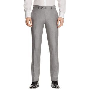 Valentini Mens Slim Fit Super 130's Wool Trousers 38 Grey Pants - NWT $295